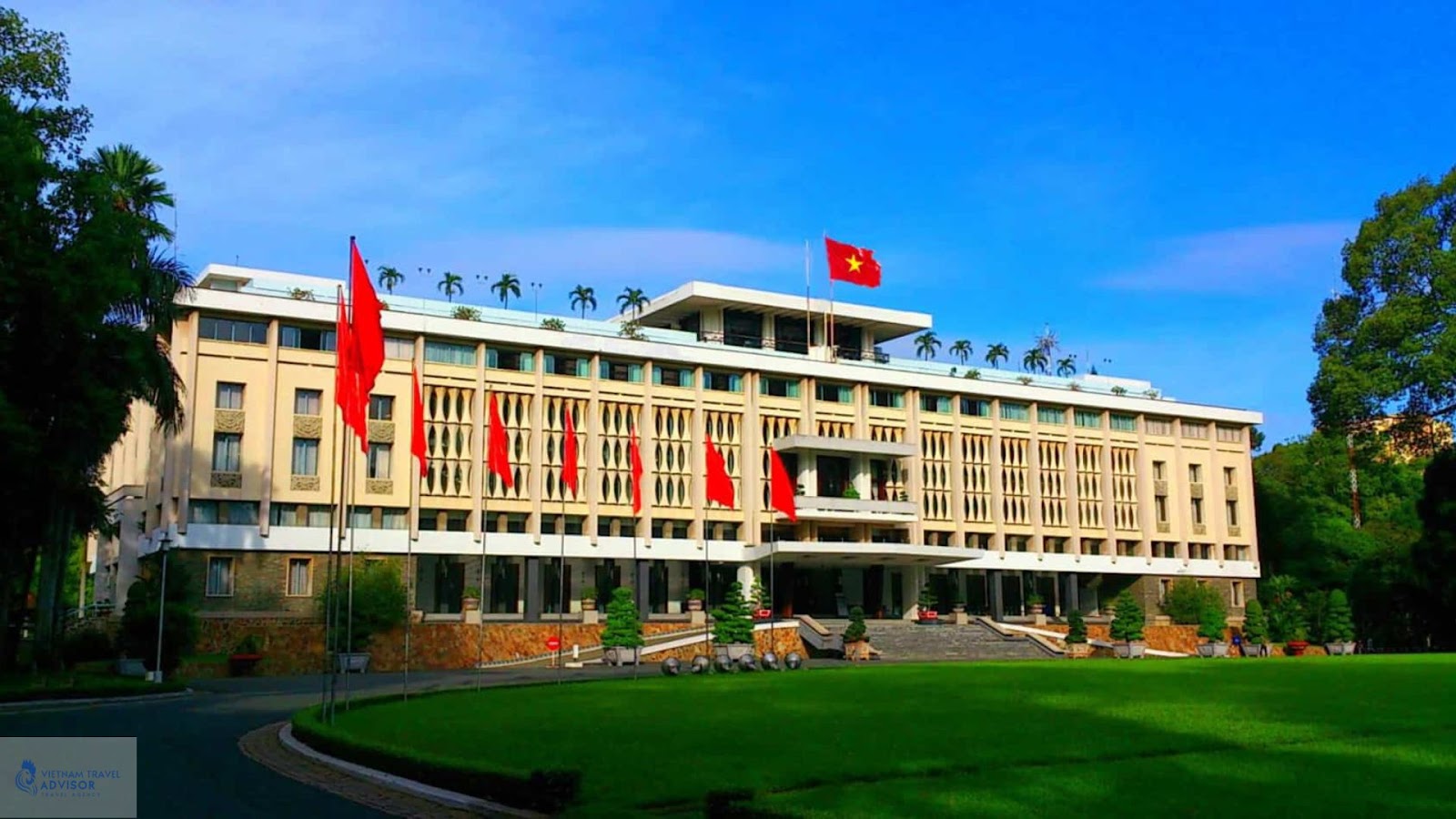 (Outside the front of the Independence Palace building)